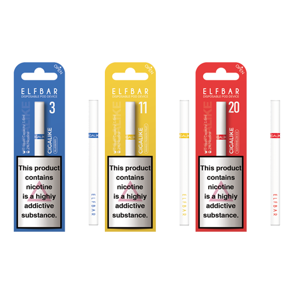 20mg ELF Bar Cigalike Disposable Vape Pod 400 Puff...