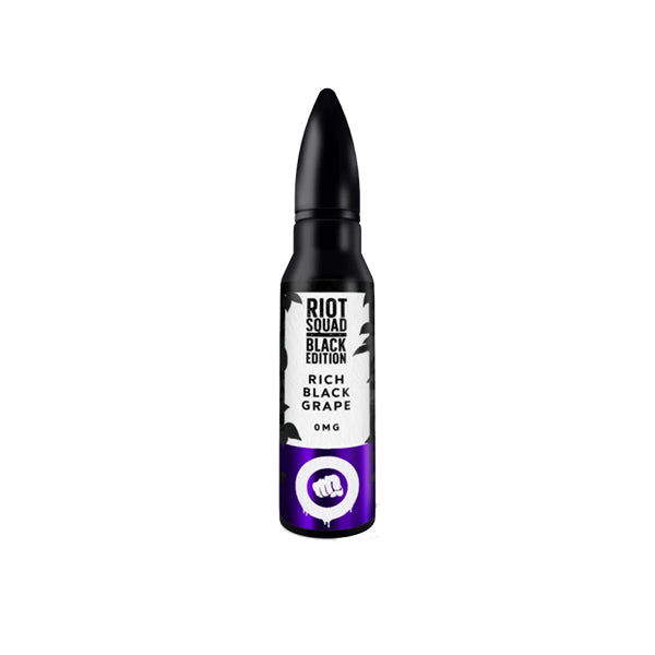 Riot Squad Black Edition Range 0mg 50ml Shortfill ...