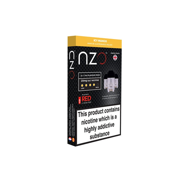 NZO 20mg Salt Cartridges with Red Liquids Nic Salt (50VG/50PG)