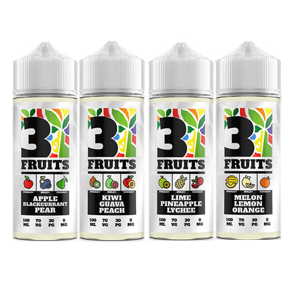 3 Fruits 100ml Shortfill 0mg (70VG/30PG)